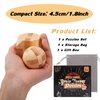 VolksRose 12pcs Wooden Brain Teaser Puzzles, IQ Challenge Puzzle Games, Logic Smart Mind Puzzle Box Lock Toy Removing Assembling 3D Small Puzzle Gift Set for Adults Teenagers Kids, 1.8inch 4.5cm