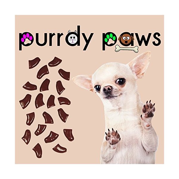 Purrdy Paws 40 Pack Soft Nail Caps for Dog Claws Brown XXL