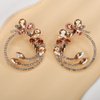 Octwine Elegant Simple Flower Drop Gold Rhinestone Bar Party Prom Hoop Earrings Great for Party Wedding Dating Jewelry for Women and Girls
