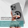 Jawmug Upgraded Magnetic Phone Ring Holder for MagSafe, Magnetic Cell Phone Grip Stand Finger Ring Kickstand, Adjustable Stand for iPhone 15/14/13/12 Series, Android, MagSafe Accessories