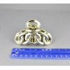Gold hair clip plastic 3 3/8 inches long big barrette claw clamp oval chain link shiny