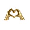mozhixue Hand Gesture Statues, Heart Shape Love Finger Statue, Modern Art Sculpture Personalized Finger Gold Home Decoration for Wedding Home Office Desktop Gifts