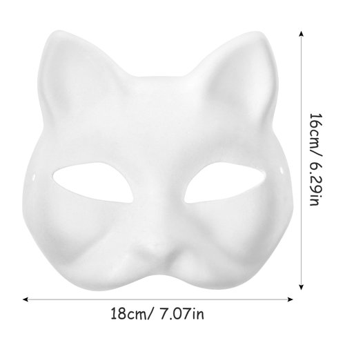 Sewroro 15pcs Cat Masks Cosplay Masks Pulp Blank Hand Painted Mask Animal Mask Craft for Party Favors, Masquerade Prop, Cosplay