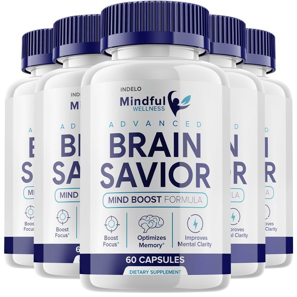 (5 Pack) Mindful Wellness Advanced Brain Savior Capsules Pills, Brain Savior Mind Boost Supplement for Cognition and Focus, Brain Savior Reviews, Mindful Wellness Brain Pill Supplement (300 Capsules)