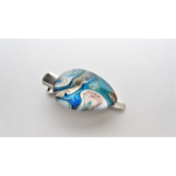 Small blue white gold imitation stone alligator hair pin clip barrette for (Clip quantity: 1 clip)