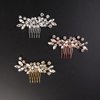 BERYUAN Clear Crystal Teardrop Hair Comb for Women Rhinestone Wedding Hair Accessory for Bride Bridesmaid Prom Hair Pieces (Rose Gold)