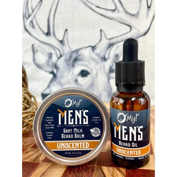 O My! Goat Milk Beard Balm 2oz | Tame those Grizzly Whiskers with Fresh Goat Milk | Free of Parabens & More |Handcrafted in USA