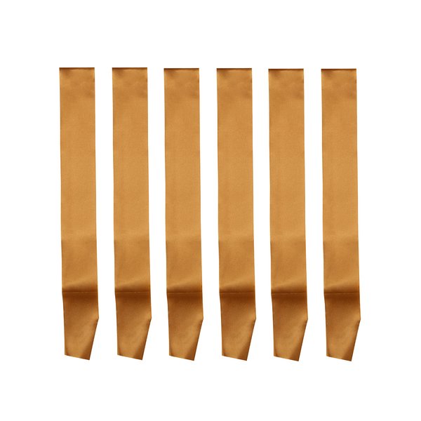 I-MART Blank Satin Sash, Princess, Beauty Queen, Homecoming, Winner, Mayor, Make Your Own Pins, Party Plain Pageant Sashes (Pack of 6 - Dark Gold)
