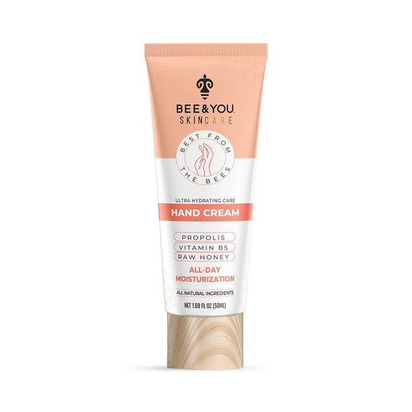 BEE and YOU 100% Natural, Ultra Hydrating Hand Cream for Dry Cracked Hands, Moisturizer, Extra Protection with Shea Butter, Vitamin B5, Raw Honey and Propolis Extract, 1.69 fl oz