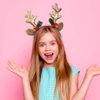 CIVFCRT Christmas Headbands Hair Bands Christmas Glitter Elk Antlers Headbands Holiday Party Gift Costume for Women Costume Accessory