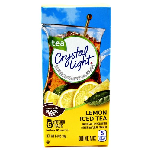 Crystal Light Iced Tea Drink Mix, Natural Lemon Flavor (12-Quart), 1.4-Ounce Packages (Pack of 4)