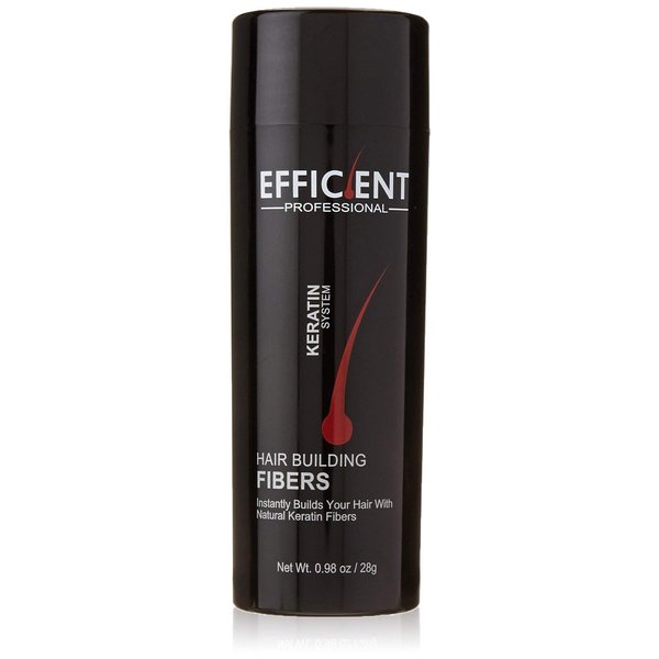 2 of EFFICIENT Keratin Hair Building Fibers, Hair Loss Concealer Net Wt. 28gm / 0.98 oz (Black)