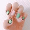 JERCLITY 5 Sheets Spring Palm Leaf Nail Polish Strips Stickers Full Nail Wraps for Women Nail Art Self-Adhesive Flower Leaf Nail Polish Wraps Sticker Nails for Women With Nail File