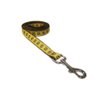 Small Yellow/Brown Puppy Paws Dog Leash: 3/4" Wide, 4ft Length - Made in USA.