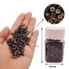 Flosius 500 Pcs Hair Extension Beads 5mm Silicone Micro Rings Links Beads for I Tip Human Hair Extensions Tool (Brown)
