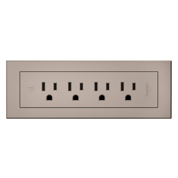 Legrand Wiremold RD4RNI radiant Furniture Power Center, Recessed Power Strip, 4 Outlets, 6 Foot Cord, Nickel