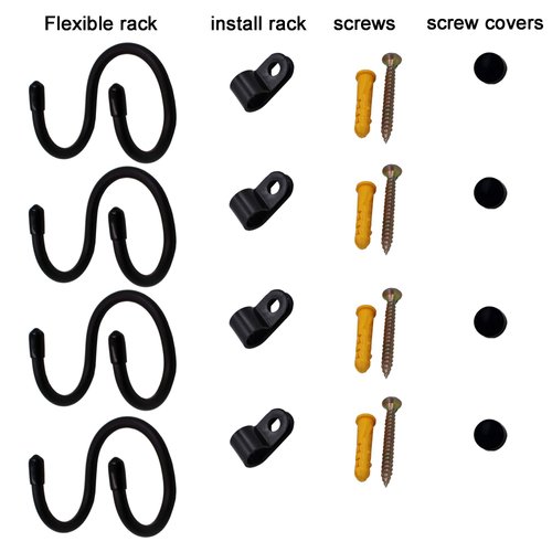 YYST Mini Flexible Wall Mount Holder Rack Organizer for PS3/PS4/PS5/Xbox 360/Xbox One/S/X/Elite/Series S/Series X Controller, Pro Controller - 4/PK- No Game Controller