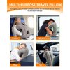 Sunany Travel Pillow, Inflatable Neck Pillow Used for Airplanes/Cars/Buses/Trains/Office Napping with Eye Mask/Earplugs (Gray)