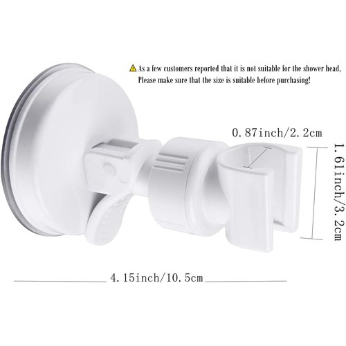 OUO Suction Cup Shower Head Holder Handheld Showerhead Bracket Adjustable Shower Holder, Removable Handheld Showerhead & Wall Mounted Suction Bracket
