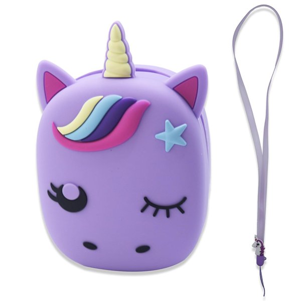 Silicone Case for Bitzee Digital Pet, Compatible with Bitzee Disney, Protective Cover for Bitzee Interactive Toy Digital Pet, Cute Horse Shape, with Lanyard (Purple)