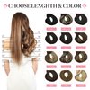 MAXITA Clip in Hair Extensions Real Human Hair, 120g 7pcs Balayage Dark Brown Mixed Chestnut Brown 18 Inch, Human Hair Extensions Straight Hair Extensions Clip in Human Hair