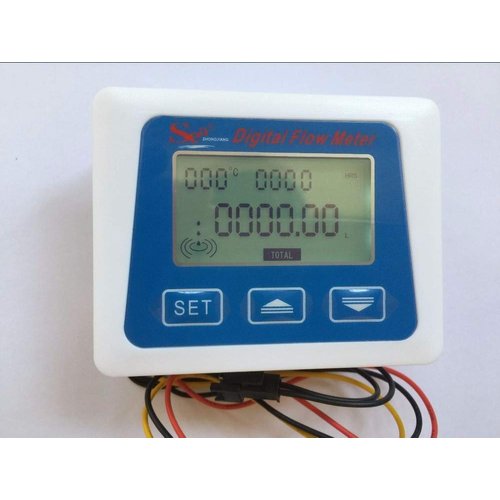 Flowmeter (Arrival) LCD Display Digital Meter Temperature Measuring Flow Senosr Total Liter Gal from ZJ-LCD-M Model