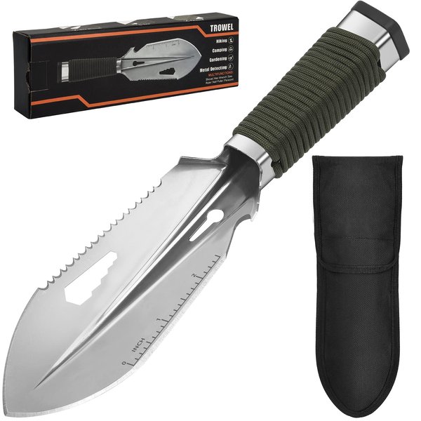 Backpacking Trowel Ultralight, Camping Shovel, Garden Trowel Hand Tool with Carrying Pouch for Hiking, Digging, Metal Detecting, Gardening Multitool Survival