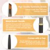 2pcs Nail Clean Up Brushes, Round&Angled Nail Brushes for Cleaning Polish Metal Nail Brushes Set for Nail Art Acrylic Gel Polish (Black)