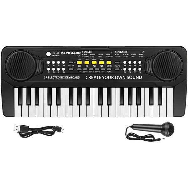 Kids Keyboard Piano - 37 Keys Piano Toys for Kids 3+ Year Old Beginners, Portable Electronic Piano with Microphone Educational Musical Toy for 3 4 5 6 7 8 Year Old Boys Girls Gifts