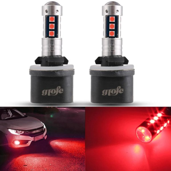 GLOFE 880 890 899 892 LED Bulbs Red Xtreme Super Bright Fog Light or Daytime Running Driving Lights (DRL Lamps) High Power 3030SMD Replacement for Cars,Trucks, SUVs, Vans