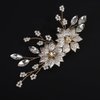 BERYUAN Gold Leaves Flower Pearls Hair Clips Gold Wedding Hair Clips Wedding Bridal Hair Clips Pearls Rhinestone Bridal Hairpiece for Brides Bridesmaid Girls