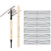 6 Pairs Disposable Eyebrow Auxiliary Sticker Disposable Adhesive Eyebrow Template Sticker Eyebrow Tattoo Template Sticker for Semi Permanent Makeup Position (6 Pairs Sticker+1 Dark Brown Brow Pen)