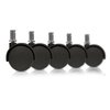 Slipstick CB682 2 Inch Replacement Office Chair Wheels (Set of 5 Casters) Universal Standard Size Stem 7/16 Inch x 7/8 Inch - Black Plastic