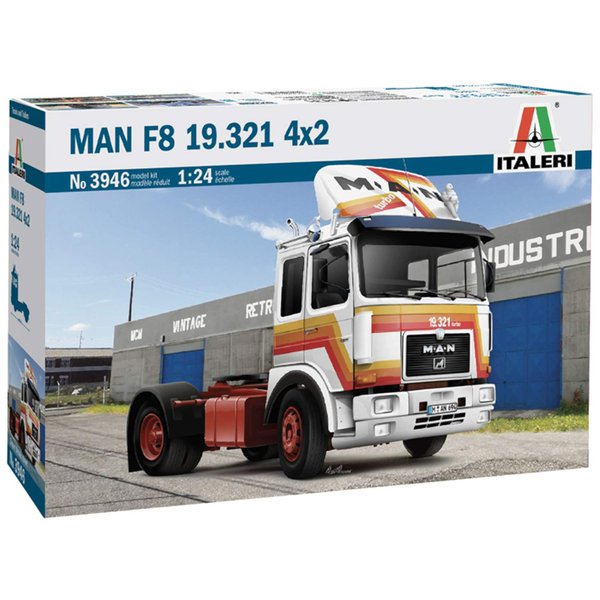 Italeri 3946S Man 1:24 F8 19.321 2 Axle, Faithful Replica Model Making, Crafts, Hobby, Gluing, Plastic Construction Kit, Assembly