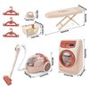 deAO Toy Washing Machine & Vacuum Playset for Kids, Mini Washing Machine Laundry Set for Kids,Dollhouse Furniture Laundry Room Washer and Iron Set Kids Cleaning Set for Boys & Girls