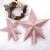 Aneco Glitter Christmas Tree Topper Shatter-Proof Christmas Tree Decoration Treetop for Holiday Ornament or Home Decor (Rose Gold, 4 Inches)