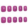 Pink Glitter Press On Nails Short Square Fake Nails Gel Finish Bling Acrylic Nails Kits Glossy Stick Glue on Nails Reusable Solid False Nails for Women Girl Nails Art Decoration 24Pcs
