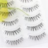 LASGOOS Fake Eyelashes Natural Look False Eye Lashes Daily Strip Cross Clear Band 5-7mm Cross Cute Lashes Invisible band Lash for Wedding Daily Work Eye Makeup 5 Pairs W7