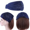 DINPREY Rhinestone Bandeau Headbands Cloth Stretchy Sport Headbands Wide Bandana Hairwraps Workout Dots Head bands Womens Yoga Rhinestone Head Wraps Solid Diamond Twisted Headband Head Wrap Makeup