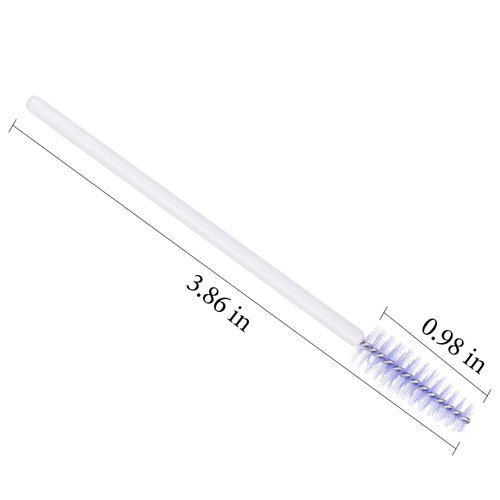300 Pack Eyelash Mascara Wands Disposable Lash Brushes for Extensions Makeup Brush Applicators Tool Kit, White/Light Purple
