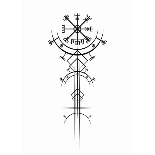 Dopetattoo 6 Sheets Temporary Tattoos for Women Adults Ancient Viking Art Deco Vegvisir Navigation Compass Temporary tattoo for Men for Woman Neck