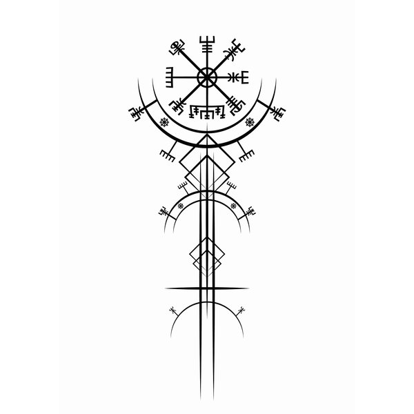 Dopetattoo 6 Sheets Temporary Tattoos for Women Adults Ancient Viking Art Deco Vegvisir Navigation Compass Temporary tattoo for Men for Woman Neck