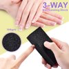 TsMADDTs Nail Files and Buffers Block, Buffer Sanding for Acrylic Nails 3 Way Buffing File 60 60 100 Grit with Brush Pedicure Manicure Tool, 13PCS