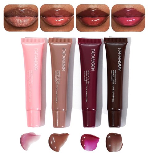 Pakivs Lip Jam Hydrating Lip Gloss| 4 Color Glossy Jelly Liquid Lipstick Nourishing Long Lasting Lip Oil |Plumping & Moisturizing| High Shine Finish| With Shea Butter