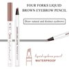 Eyebrow Pencil, 4 Tip Microblade Eyebrow Pen, Liquid Eyebrow Pen, 3D Waterproof Brow Pencil with Micro-Fork Tip, Long-Lasting Natural 4 Tip Brow Pen (Brown)