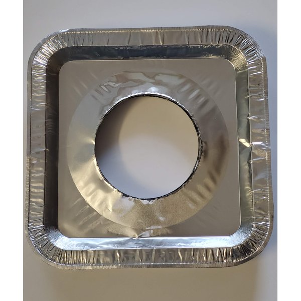 Top Grade Aluminum Foil Square Stove Burner Covers - Universal Size Disposable Bib Liners for Gas Burner (Pack of 16)