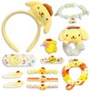 Kawaii Hair Accessories Set, Includes Headband, Hair Clips, Hair Scrunchies, Hair Ties, Cute Hair Clips Set for Girls Kids Gifts (Yellow)