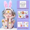 Konsait 96 PCS Easter Temporary Tattoos for Kids, Pre-cut Fake Tattoos Easter Tattoos Hot Silver Stamping Kid Tattoos Temporary Eggs Bunny Tattoos Easter Basket Stuffers Prizes for Kids Adult