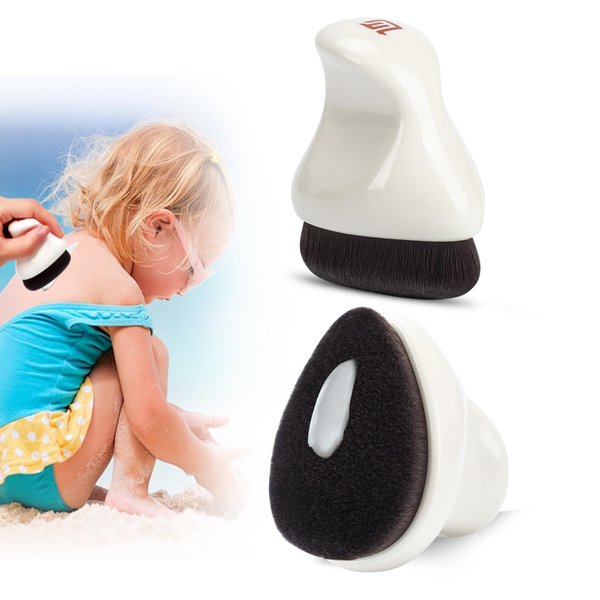 Sunscreen Applicator for Kids,Sunscreen Brush Sunblock Applicator with Protective Case for Kids,Baby,Adult,Beach Essentials for Sunscreen, Suncream and Sun Lotions（White B)