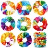 Toulite 24 Pieces Tie Dye Hair Scrunchies Bulk Colorful Tie Dye Hair Accessories Tie Dye Hair Scrunchies Ponytail Holder Rainbow Elastic Hair Bands for Women Girls Tie Dye Party Favors